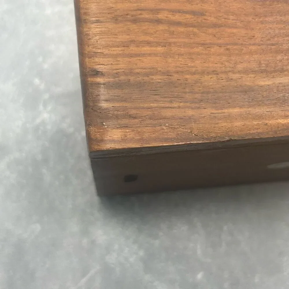 Vintage Hand Carved Wooden Trinket Jewelry Box Engraved Traditional Urns